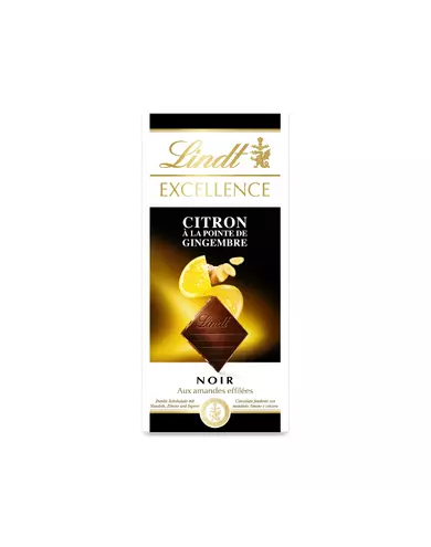 Lindt Excellence шоколад с лимоном и имбирем шоколад, 100 г