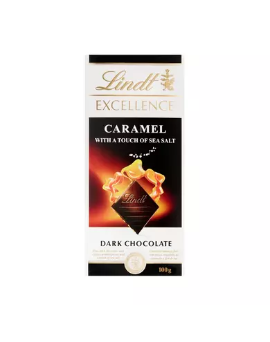 Lindt Excellence темный шоколад карамель и морская соль, 100 г