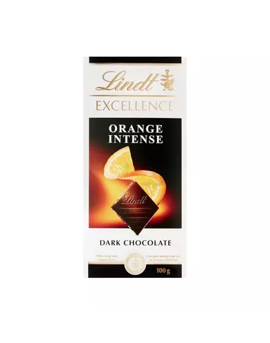 Lindt Excellence темный шоколад с апельсином, 100 г