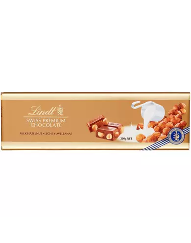Lindt шоколад молочный с фундуком, 300 г