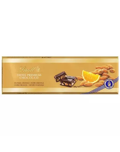 Lindt темный шоколад апельсин и миндаль , 300 г